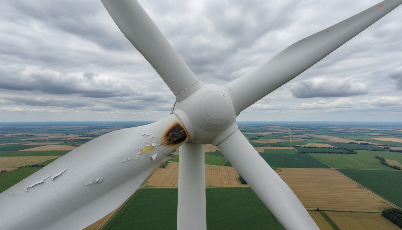 Drone inspectant une éolienne