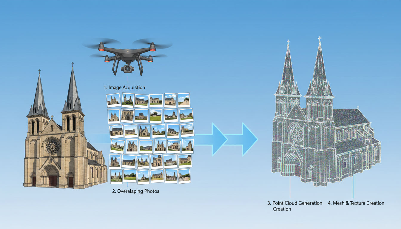 Modèle 3D issu d’une acquisition drone