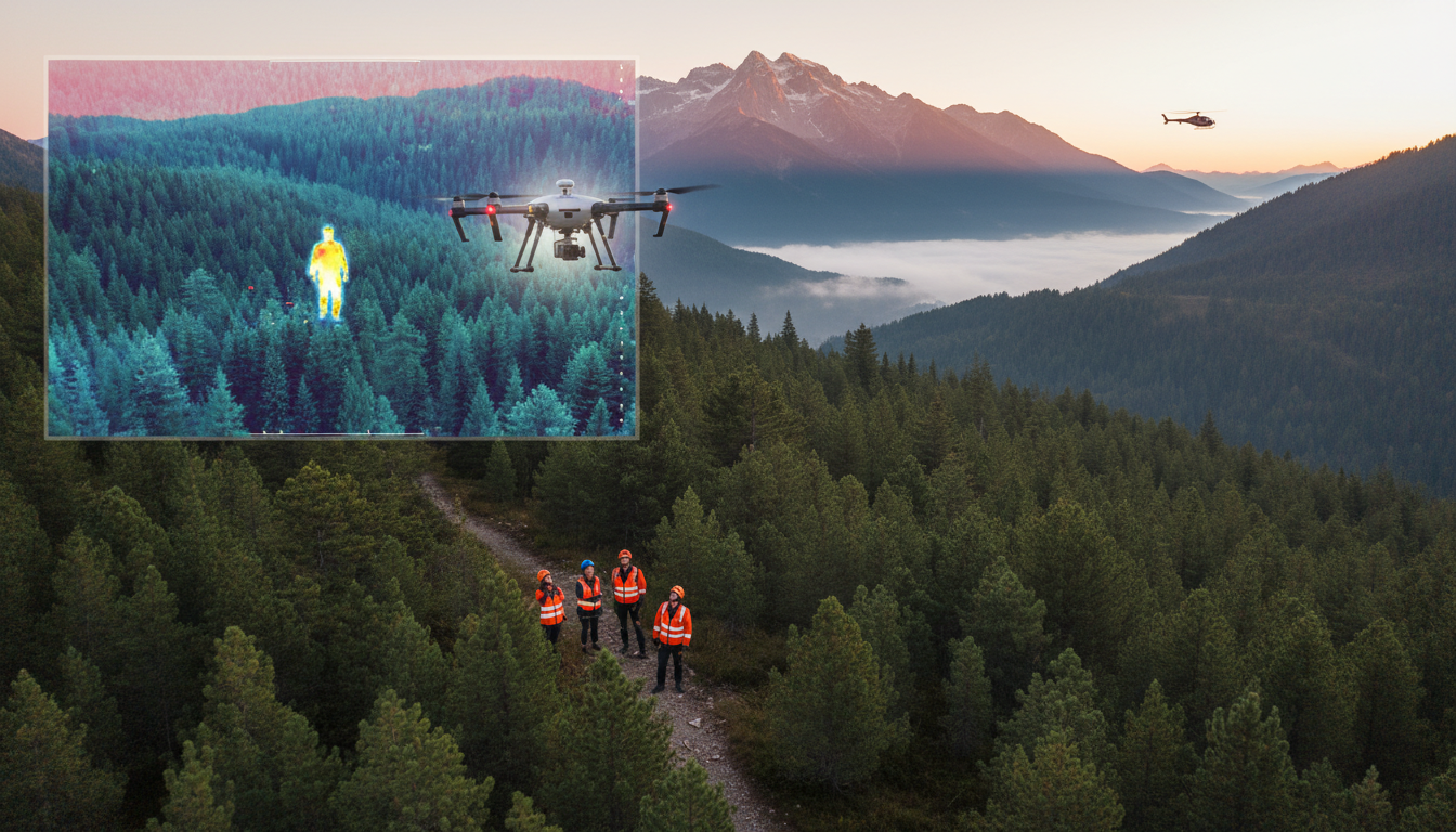 Drone thermique mobilisé pour une recherche de personne