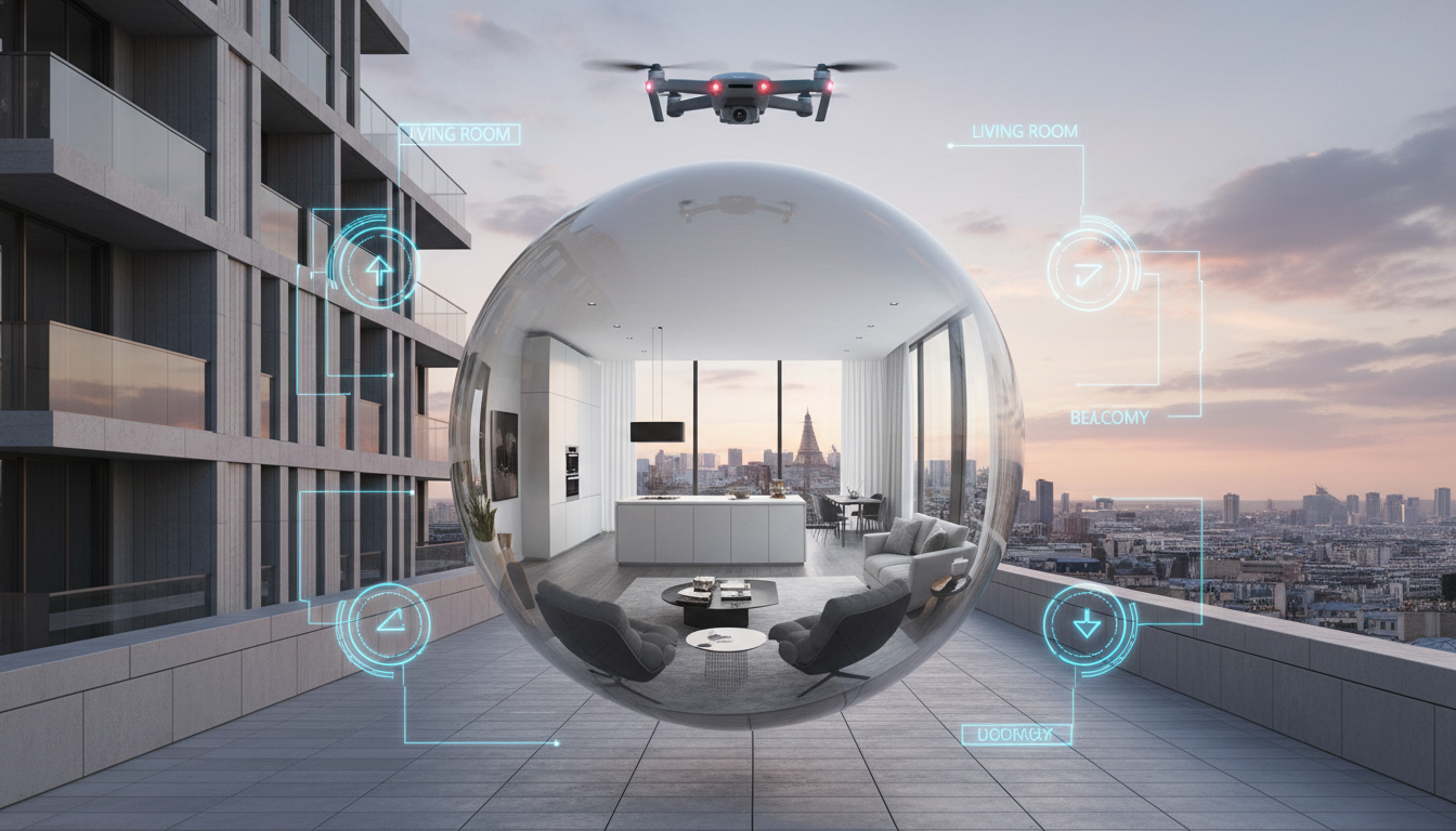 Visite virtuelle immobilière avec captation drone