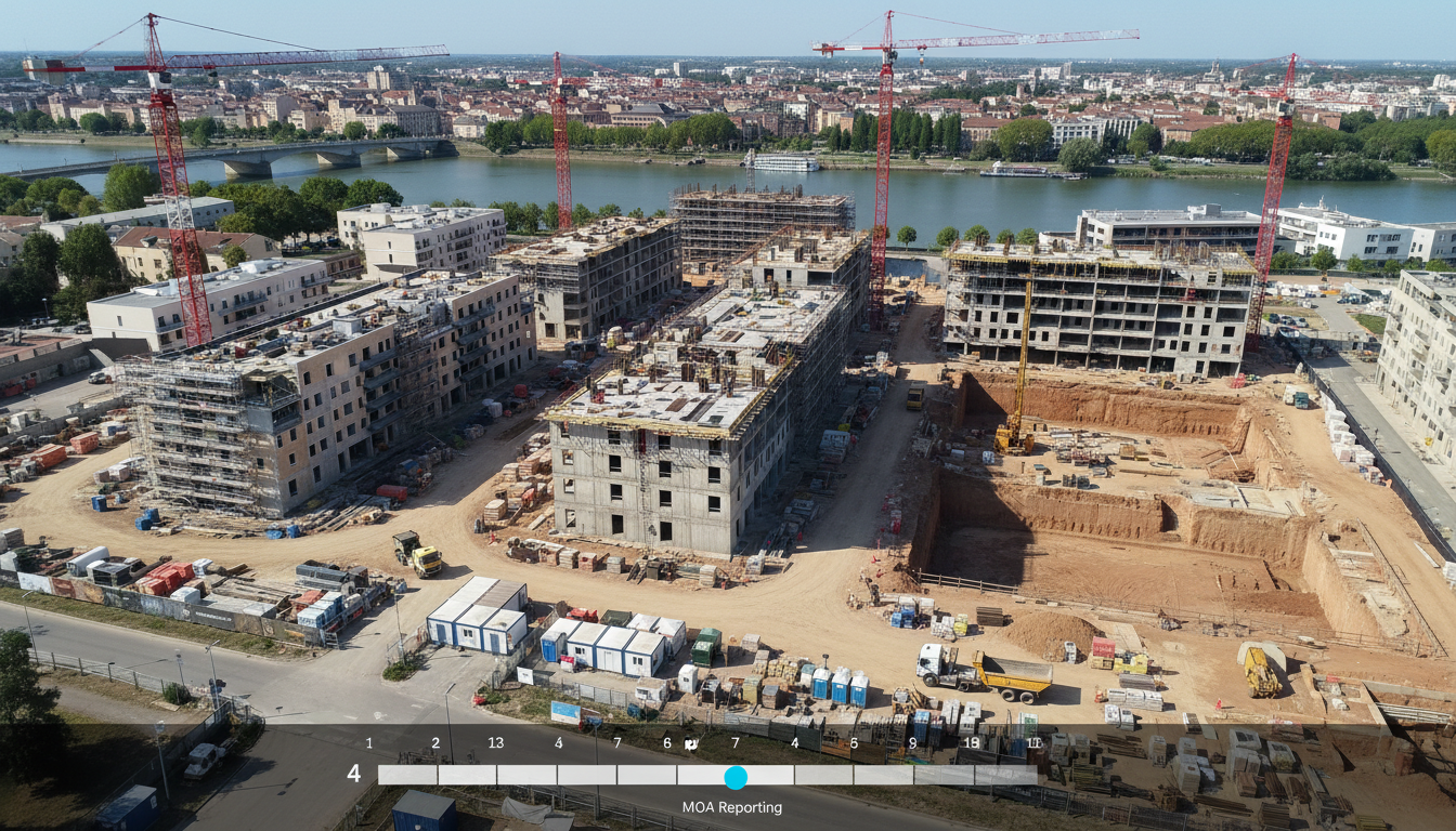 Thermogramme aérien : Suivi chantier mensuel, Bordeaux